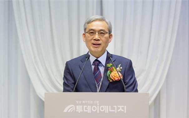 임춘택 한국에너지기술평가원 원장이 취임사를 하고 있다.
