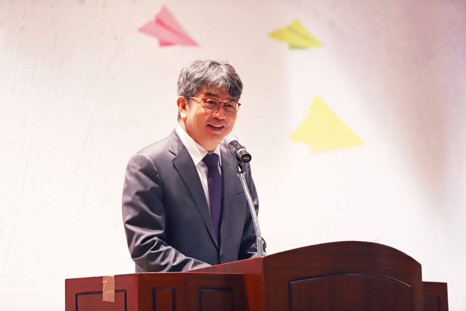 김창섭 한국에너지공단 신임 이사장이 취임사를 하고 있다.