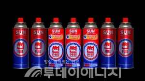 (주)태양의 대표 브랜드 부탄캔 제품인 썬연료의 모습.