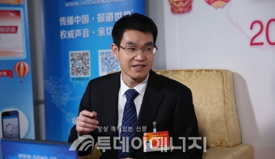 첸캉핑 진코솔라 CEO가 RE100·EP100 가입 및 향후 계획에 대해 설명하고 있다.
