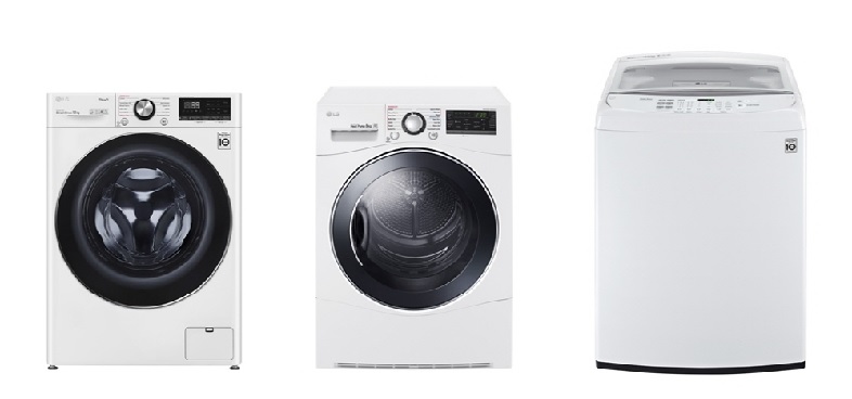 호주 소비자평가에서 1위에 선정된 LG 드럼 세탁기, 건조기, 통돌이 세탁기(좌부터)