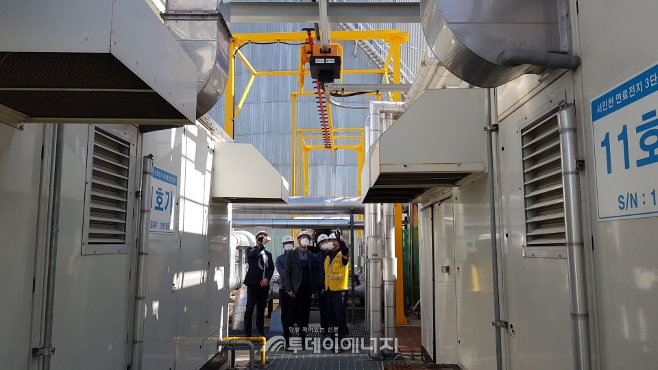 서인천발전본부 연료전지 산업부 민관합동점검 모습.