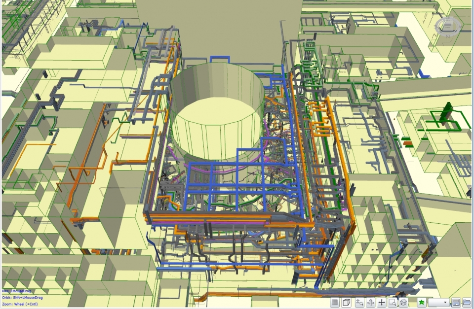 KCMS 3D로 구현된 ITER TOKAMAK COMPLEX 모델.