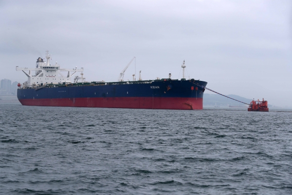 사우디산 원유를 실은 아람코 선박이 한국으로 들어오고 있다.