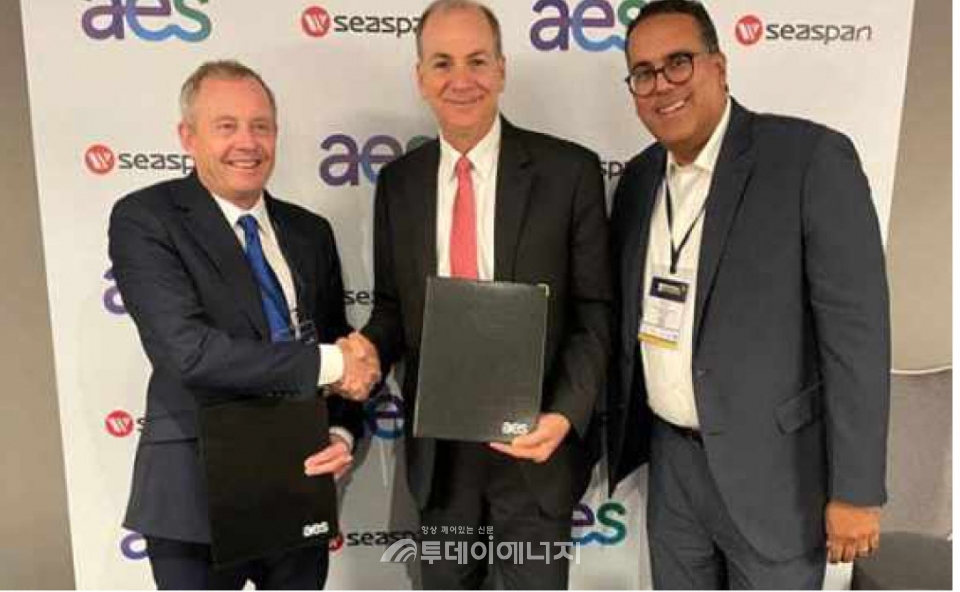 캐나다 조선해운업체인 Seaspan사와 글로벌 에너지 기업 AES와의 MOU 체결했다./한국LNG벙커링산업협회 제공