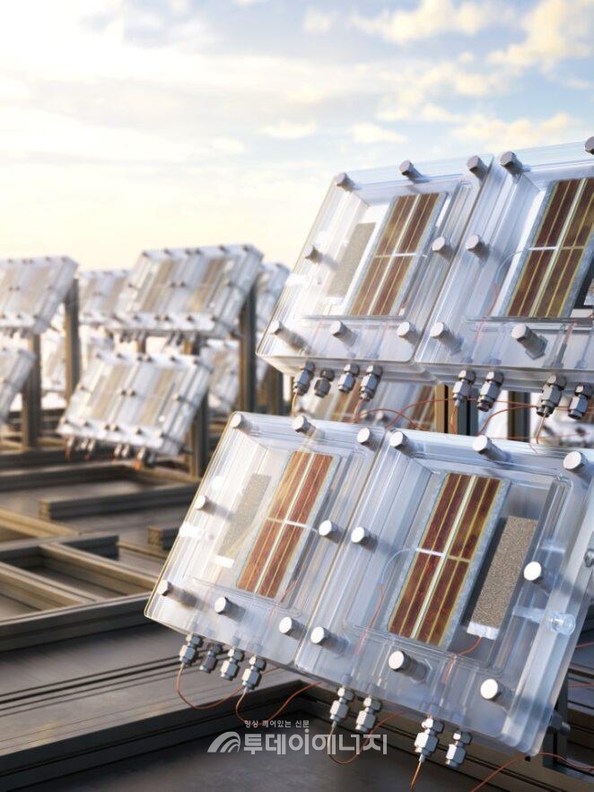 옥외에 설치된 태양광 수소 발생장치./UNIST 제공