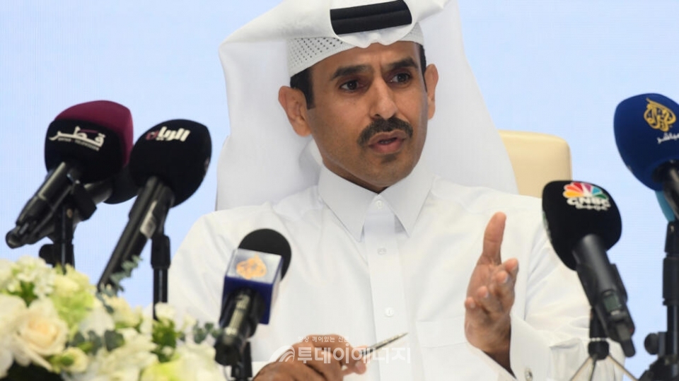 카타르 에너지부 장관 겸 카타르에너지(QatarEnergy) 최고경영자(CEO)인 사드 셰리다 알-카비(Saad Sherida al-Kaabi)가 지난 1월 카타르 수도 도하에서 기자회견을 하고 있다./AF 자료사진