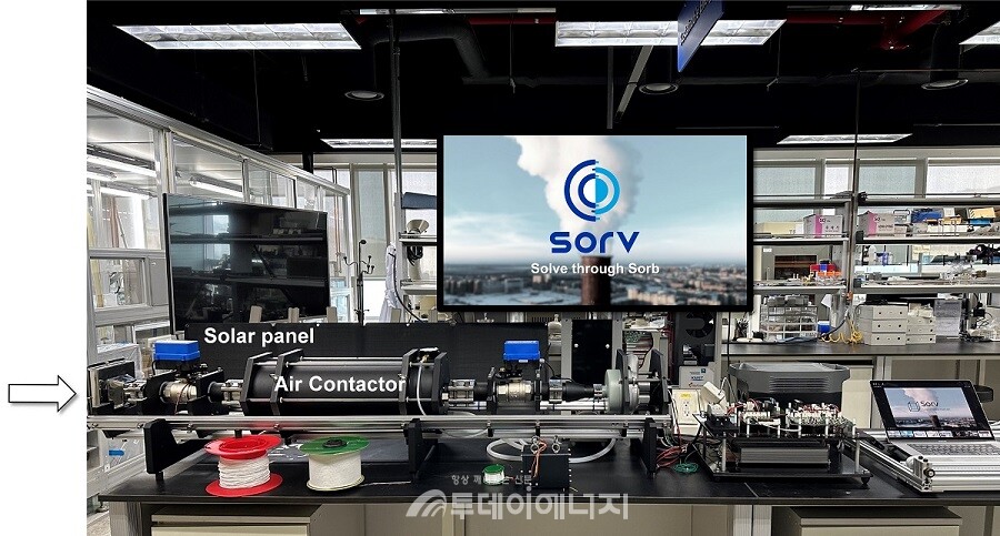 하루 처리량 1kg급 대기 중 이산화탄소 포집 설비 사진./KAIST 제공