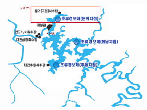 대청호 조류경보제 지점 및 현장점검 구간 /환경부 제공
