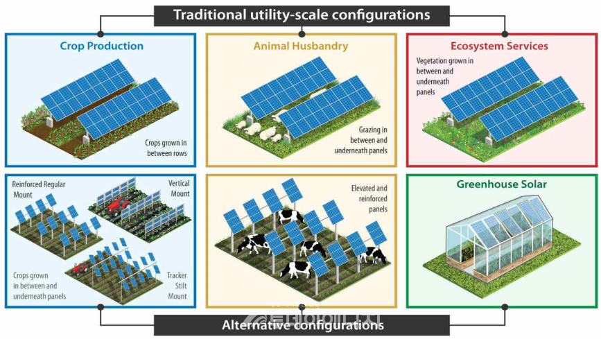 다양한 영농형 태양광 시설 유형/에너지경제연구원 제공