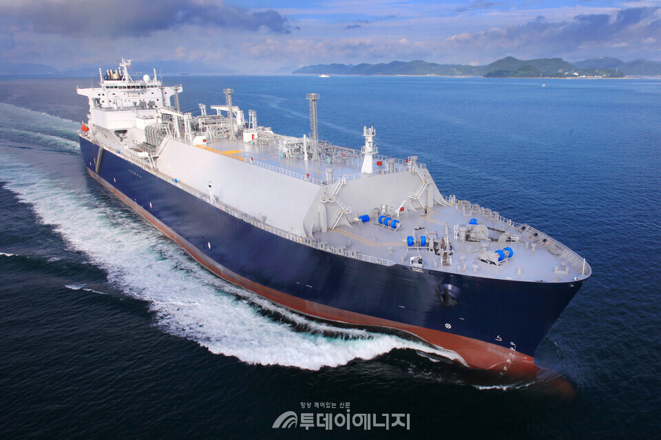 삼성중공업이 건조한 액화천연가스(LNG) 운반선의 모습./삼성중공업 제공