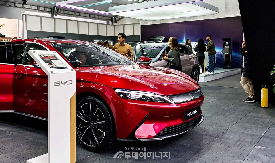 중국 BYD 전기차 전시장 모습/BYD 제공