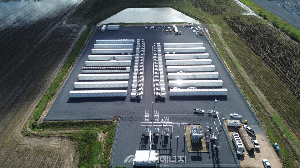 SK가스가 미국 텍사스 남부에 구축한 100MW 규모의 첫 번째 프로젝트 ESS 설비 전경/SK가스 제공
