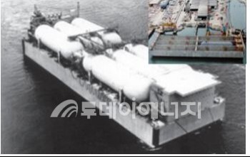 알래스카 해상에 건설돼 있는 LNG터미널.