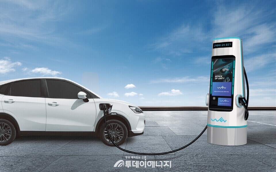 LG화학이 독자 기술로 개발한  초고중합도 PVC가 이엘일렉트릭의 전기차 급·고속 충전용 케이블에 적용된 이미지 컷. / LG화학 제공