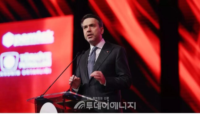 알프라슬란 바이락타르 튀르키예 에너지·천연자원부 장관이 연설하고 있다./튀르키예 대사관 홈페이지 캡처