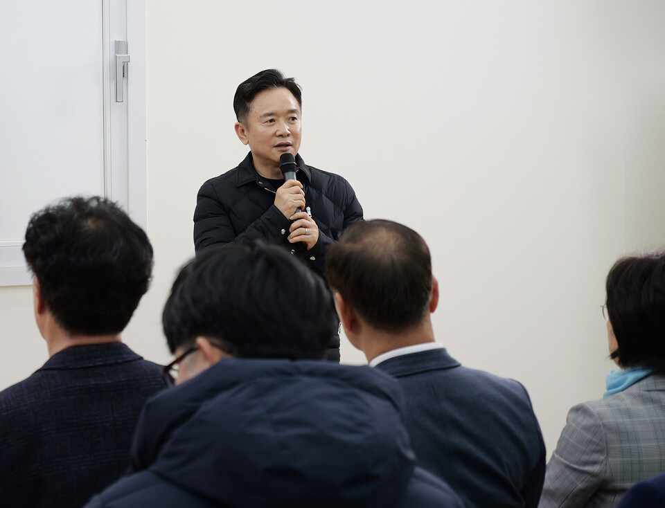 남경필 포니링크 대표이사가 환영사를 전하고 있다.  /포니링크 제공