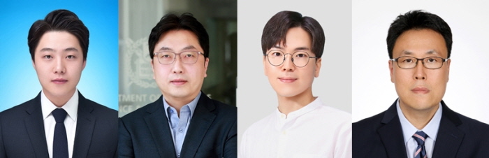 왼쪽부터 서울대학교 재료공학부 임현우 박사(제1저자), 서울대학교 재료공학부 김진영 교수(교신저자), 국민대학교 응용화학부 이찬우 교수(교신저자), 한국과학기술연구원 유성종 박사(교신저자) /서울대 제공