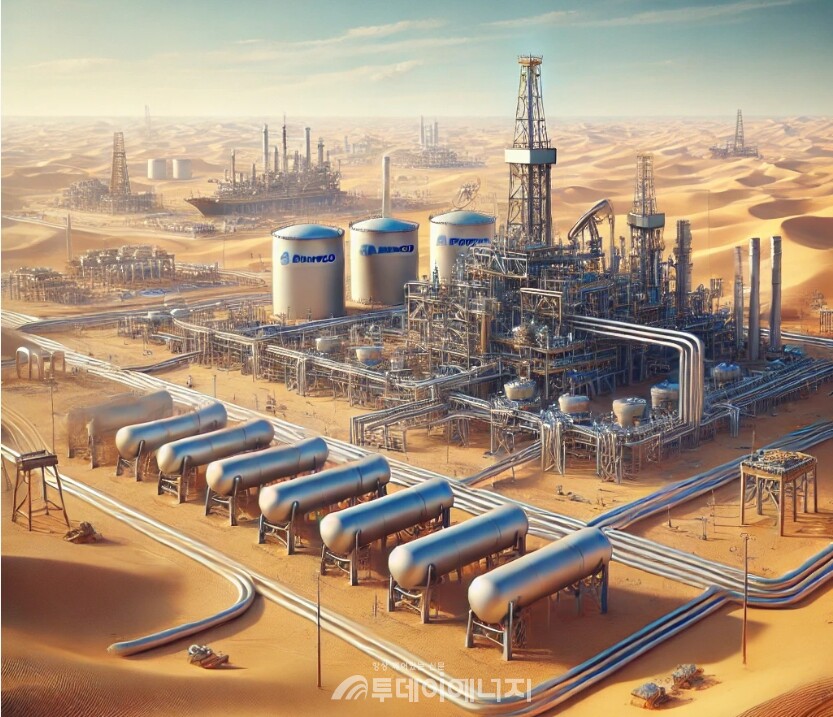 사우디 아람코가 자푸라 가스전 개발로 천연가스 시장 영향력 확대할 전망이다. /이미지 편집