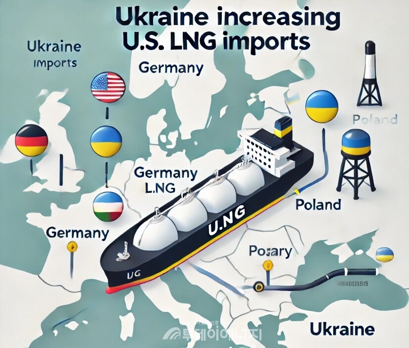 지정학적 불확실성 속에 우크라이나가 美 LNG로 에너지 안보 확보를 추진중이다. /이미지 편집