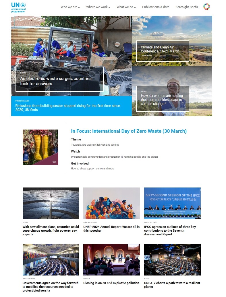 사진은 UNEP 홈페이지 갈무리