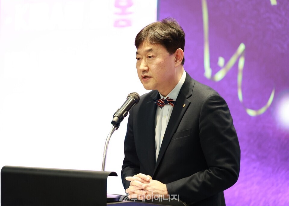 박종배 한국산업단지공단 서울지역본부장이 ‘G밸리 Global 아카데미 MBA’ 29기 개강식에서 인사말을 하고 있다. / 한국산업단지공단 제공