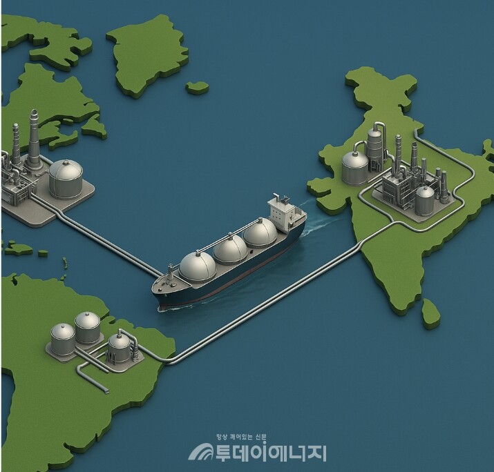 인도의 국영 가스기업 게일(GAIL)이 "15년 장기계약+지분투자"로 美 LNG 시장 선점에 나셨다. /이미지 편집