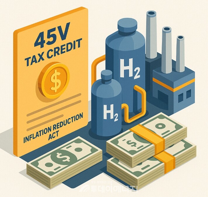45V는 수소 생태계의 초석을 다지는 동시에, 글로벌 에너지 패권 경쟁에서 미국이 수소를 ‘차세대 LNG’로 포지셔닝하는 데 핵심 카드가 되고 있다. /이미지 편집 