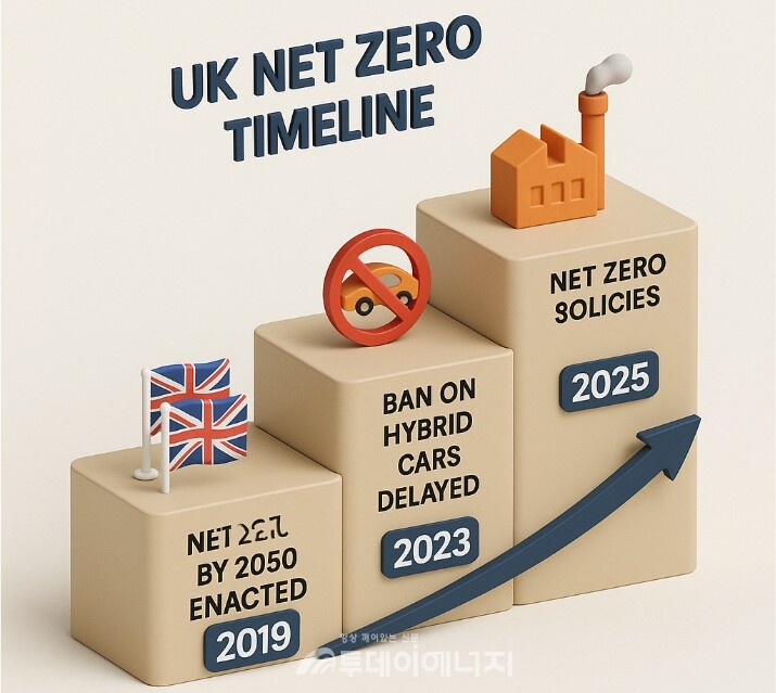영국의 넷제로 정책 변화 타임라인