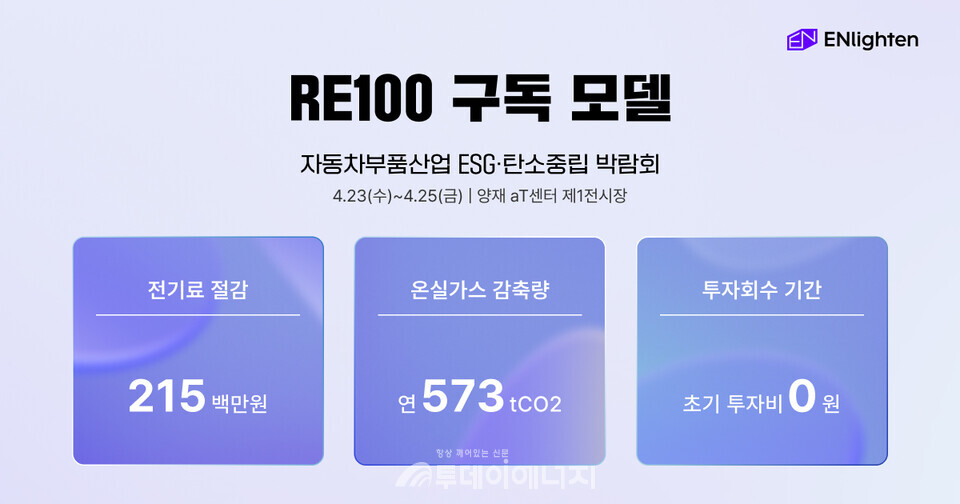 엔라이튼, 자동자부품산업 ESG·탄소중립 박람회 참가/엔라이튼 제공