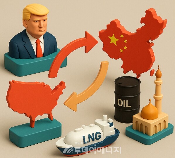 트럼프 2기 체제는 미국 중심 글로벌 에너지 질서의 이완을 가속화하고 있으며, 그 반사효과로 중동-중국 간 에너지 동맹은 더욱 빠르게 결속되고 있다. /이미지 편집