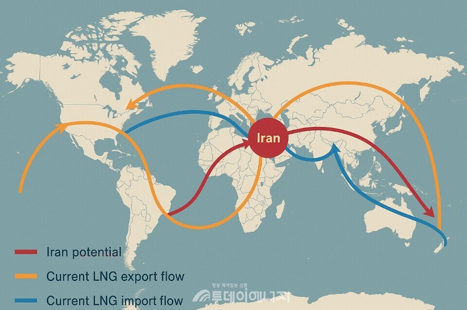 이란의 글로벌 LNG 수출입 흐름도