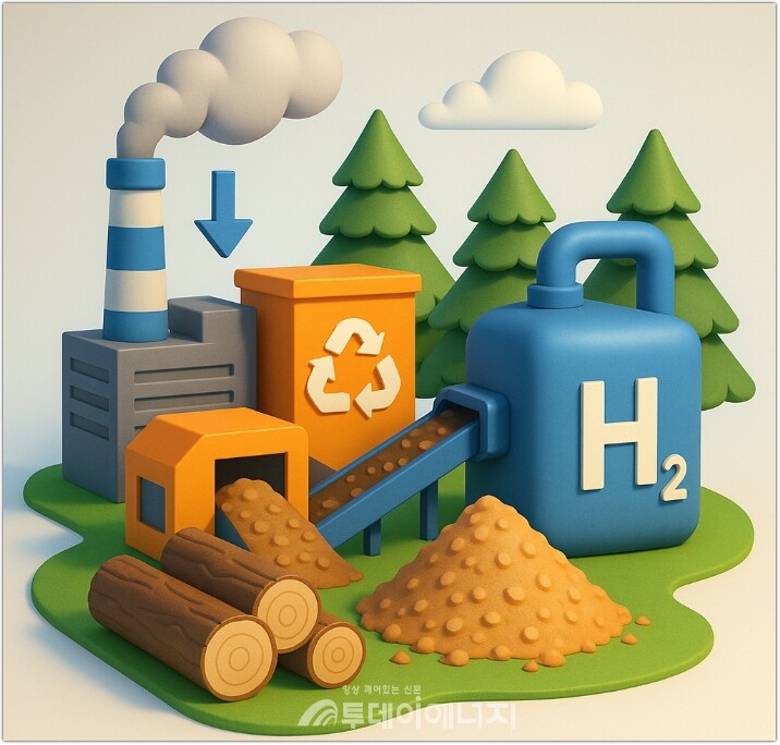 캐나다 앨버타주 정부가 '폐목재 저탄소 수소 생산 시동'으로 수소경제 가속페달 밟고 있다. /이미지 편집