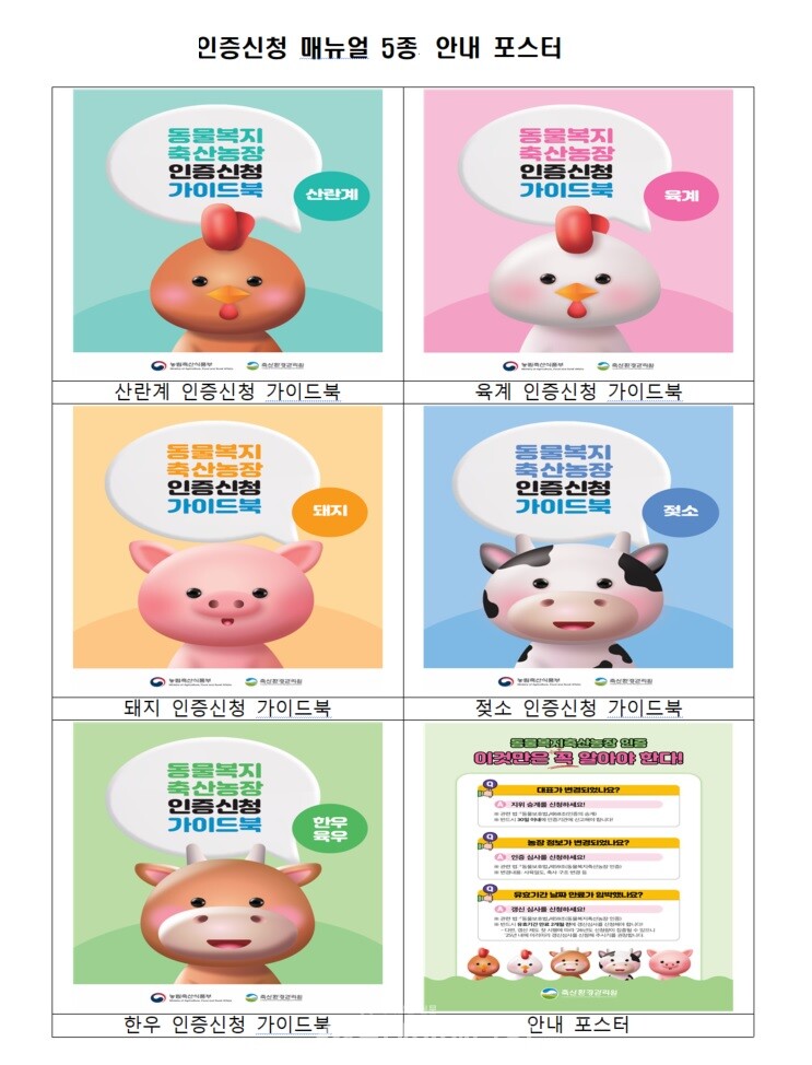 동물복지축산농장 인증신청 매뉴얼 안내 포스터./ 축산환경관리원 제공