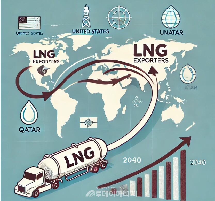 2035년까지 미국과 카타르가 전 세계 LNG 공급의 60%를 차지할 것으로 전망된다, / 이미지 편집