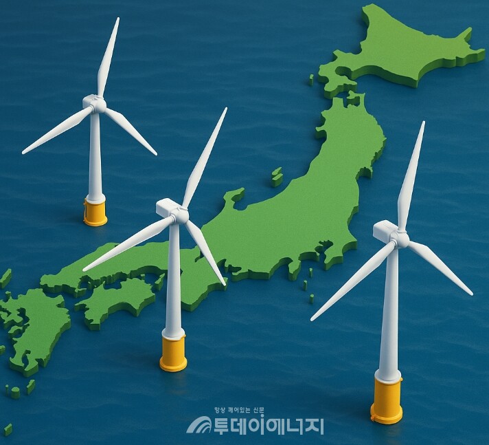 일본은 2040년까지 45GW의 해상풍력 발전용량을 확보한다는 계획이지만 현재까지 확보된 물량은 10분의 1 수준이다. /이미지 편집