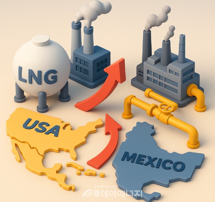 美 가스 수출 확대로 북미 전체 도매가 상승하고 있다. /이미지 편집