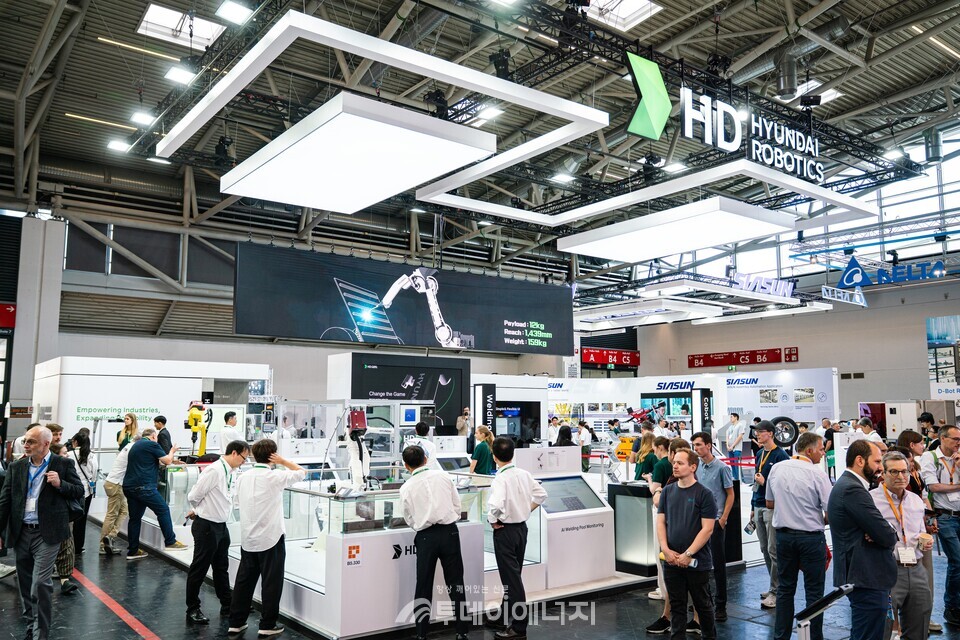 HD현대로보틱스가 지난 6월24일(현지시간)부터 나흘간 독일 뮌헨에서 개최되는 글로벌 최대 규모의 로봇 산업 박람회인 '오토매티카(AUTOMATICA) 2025'에 참가했다. /HD현대 제공