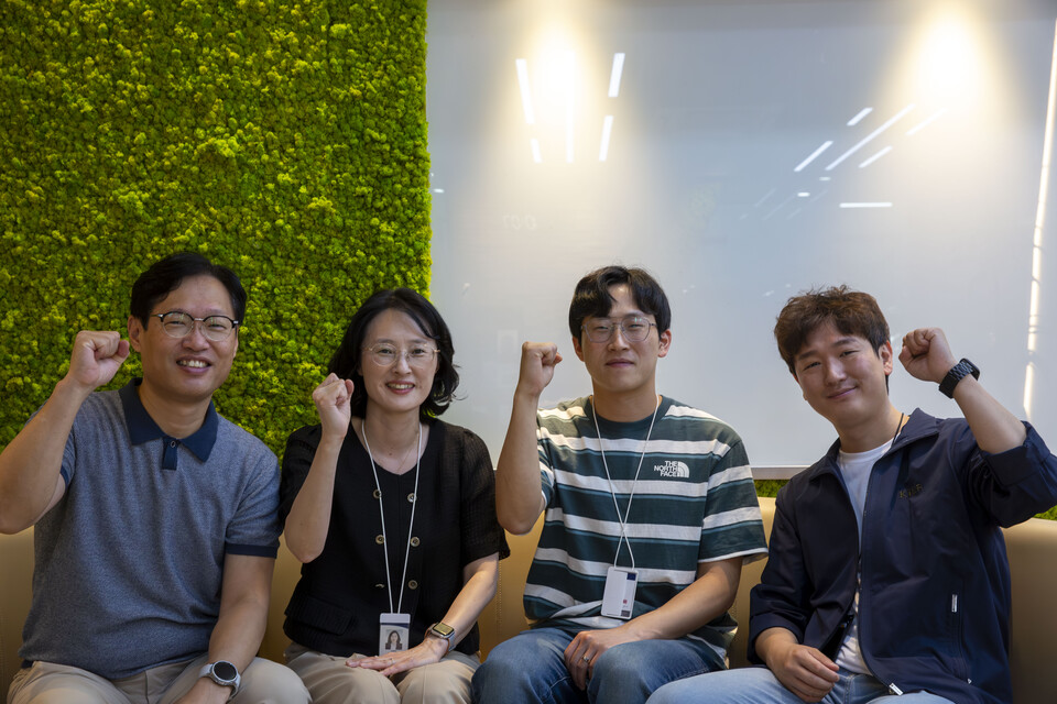 연구진 단체사진(왼쪽부터 정운호 박사, 구기경_박사, 안병선 박사, 박용하 박사.