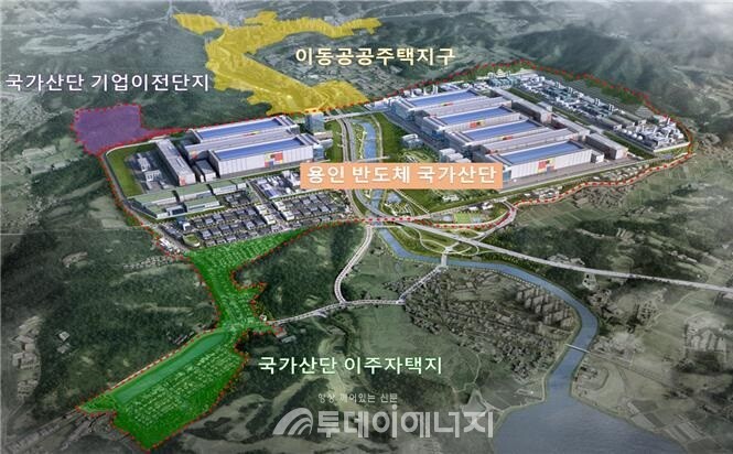 세계 최대 반도체 산업단지인 용인 국가산단 조감도. 정부는 2030년 반도체 생산공장(팹·fab) 1호기 가동에 맞춰 도로, 용수, 전력 등 핵심 인프라를 확충할 계획이다./ 국토교통부 제공