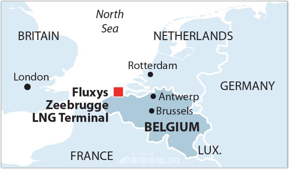 Zeebrugge LNG 터미널 현황 지도
