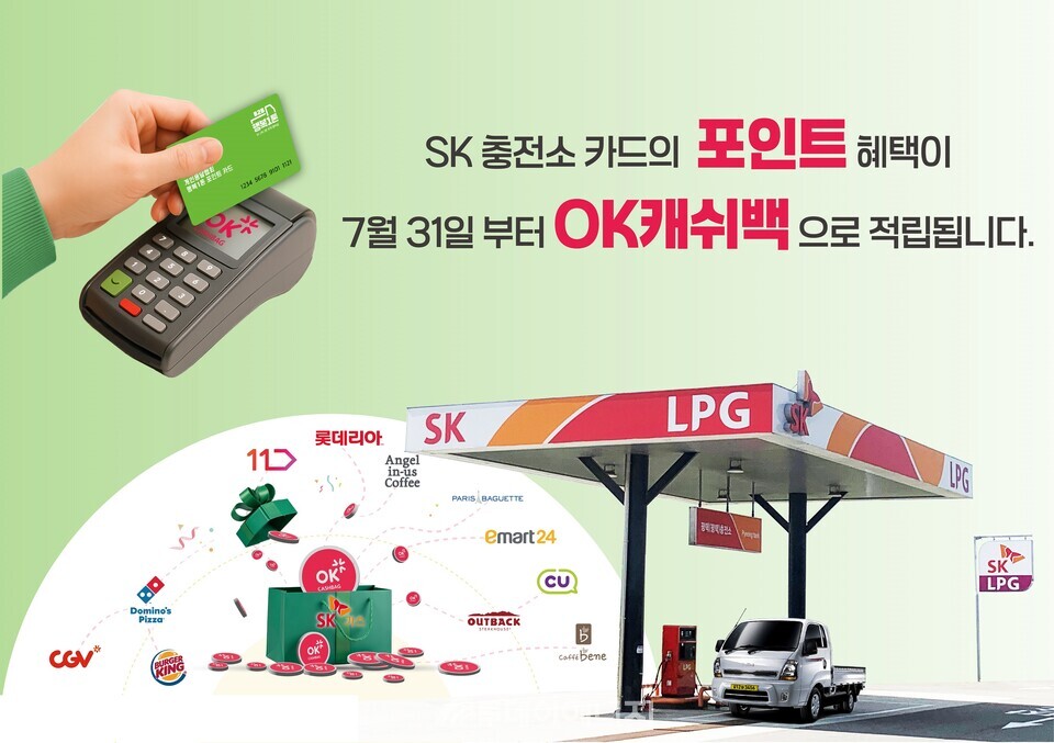 SK가스가 LPG 충전 시 적립 가능한 머핀 포인트를 OK캐쉬백으로 일원화해 고객 혜택을 확대하고 있다./SK가스 제공