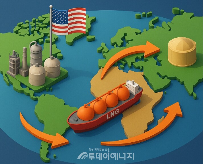 미 LNG의 아시아 수출 비중은 2023년 26%(3.1 Bcf/d)에서 2024년 33%(4.0 Bcf/d)로 확대됐다. /이미지 편집