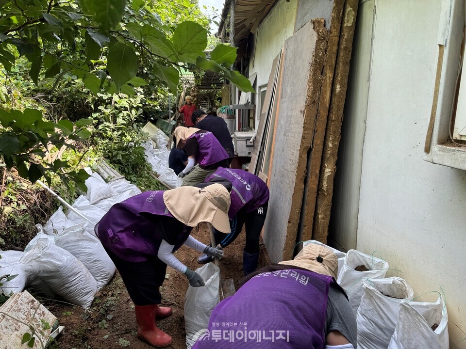 세종시 수해피해 복구 봉사활동 현장./ 축산환경관리원 제공