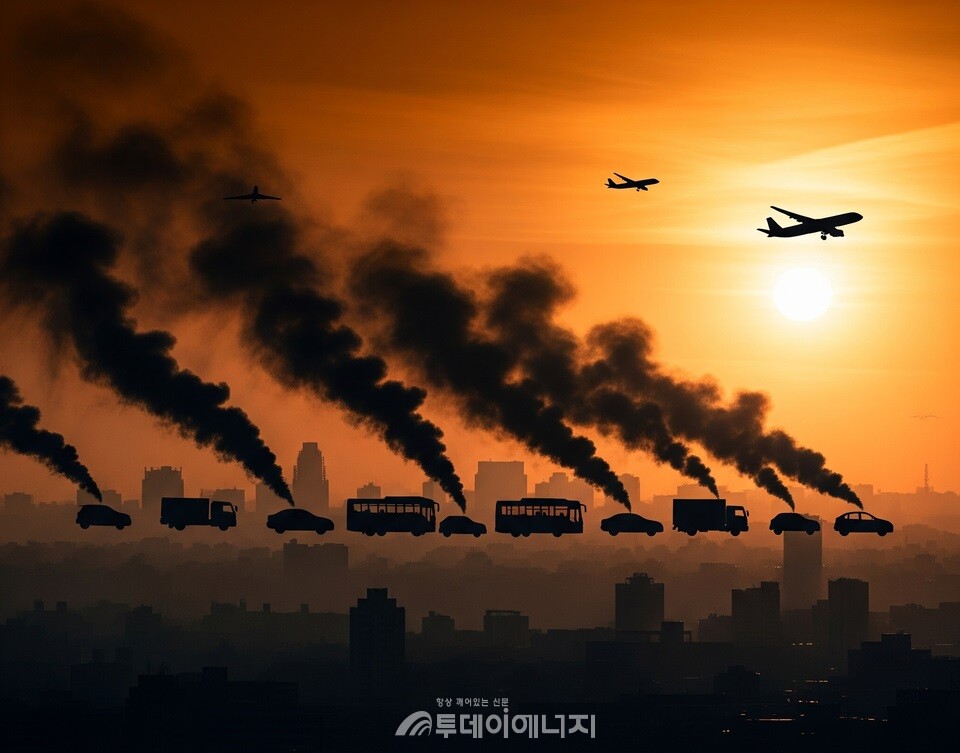 차량 온실가스 배출 이미지./ AI 생성