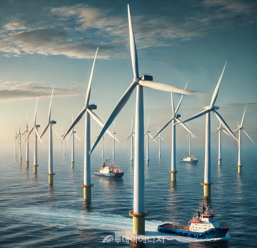2025년 글로벌 해상풍력 시장의 성장 전망은 한국 조선업, LNG 시장, 해상풍력 산업에 새로운 기회를 제공할 전망이다。 / 이미지 편집