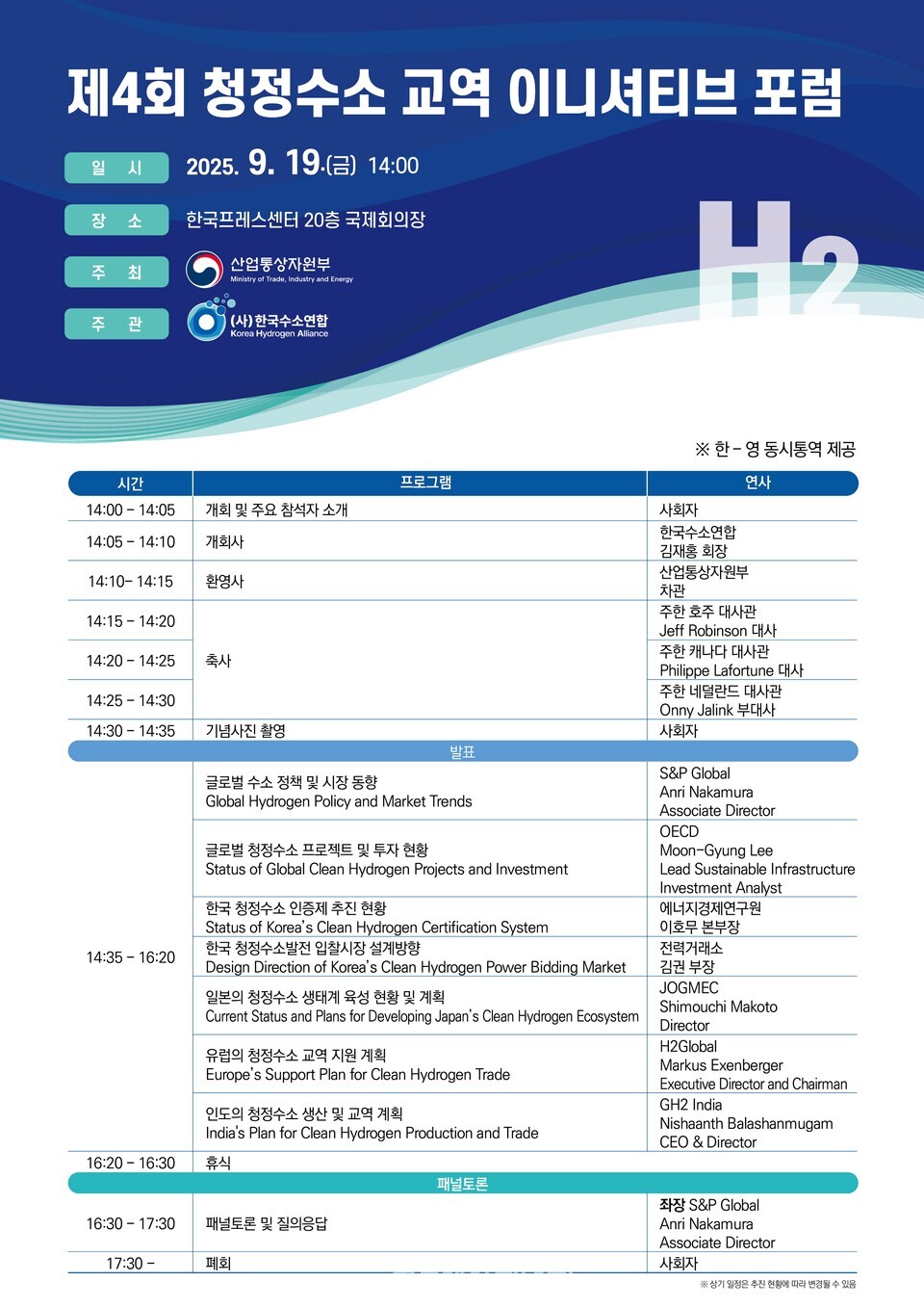 '제4회 청정수소 교역 이니셔티브' 안내 포스터./수소연합 제공 