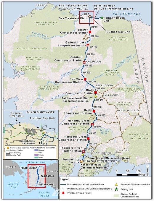 알래스카 LNG 지도