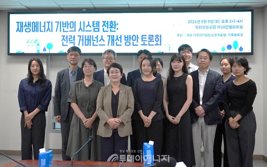 국회 기후위기탈탄소경제포럼과 기후솔루션은 9일 국회의원회관 제10간담회의실에서 ‘재생에너지 기반의 시스템 전환: 전력 거버넌스 개선 방안’ 토론회를 개최했다고 밝혔다. /기후솔루션