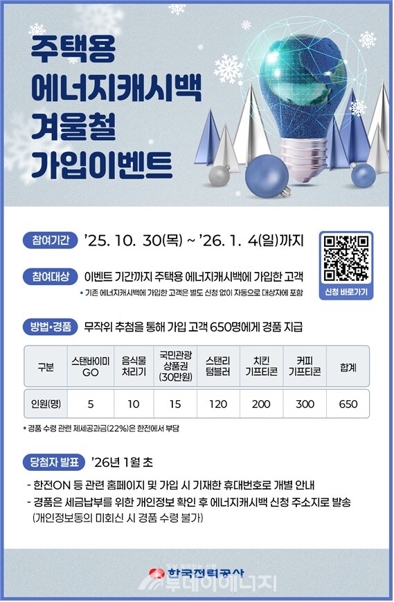 에너지캐시백 이벤트 포스터 / 한국전력공사 제공